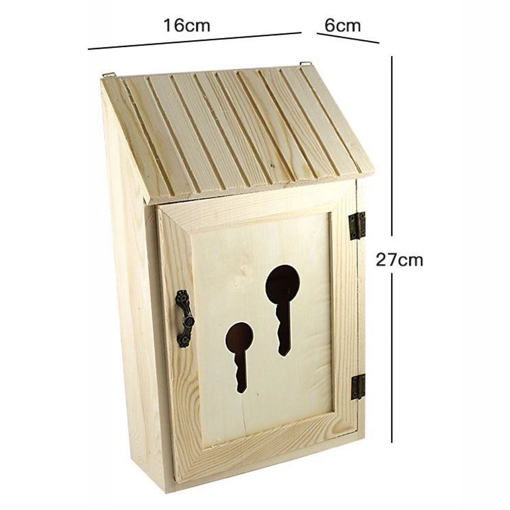 Trade Shop - Cassetta Porta Chiavi Postale Legno Portachiavi Appendichiavi Key Box Decoupage -