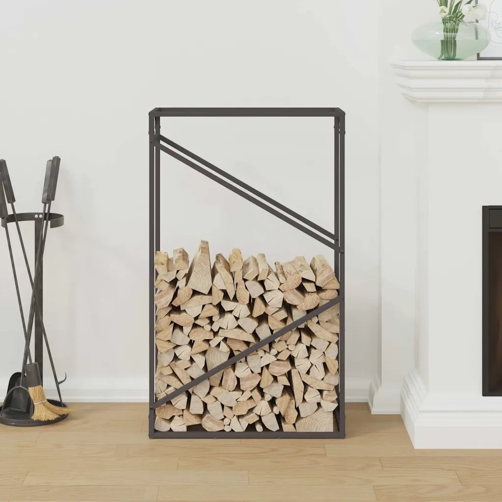 Rastrelliera per Legna da Ardere Nera 60x25x100 cm 864327