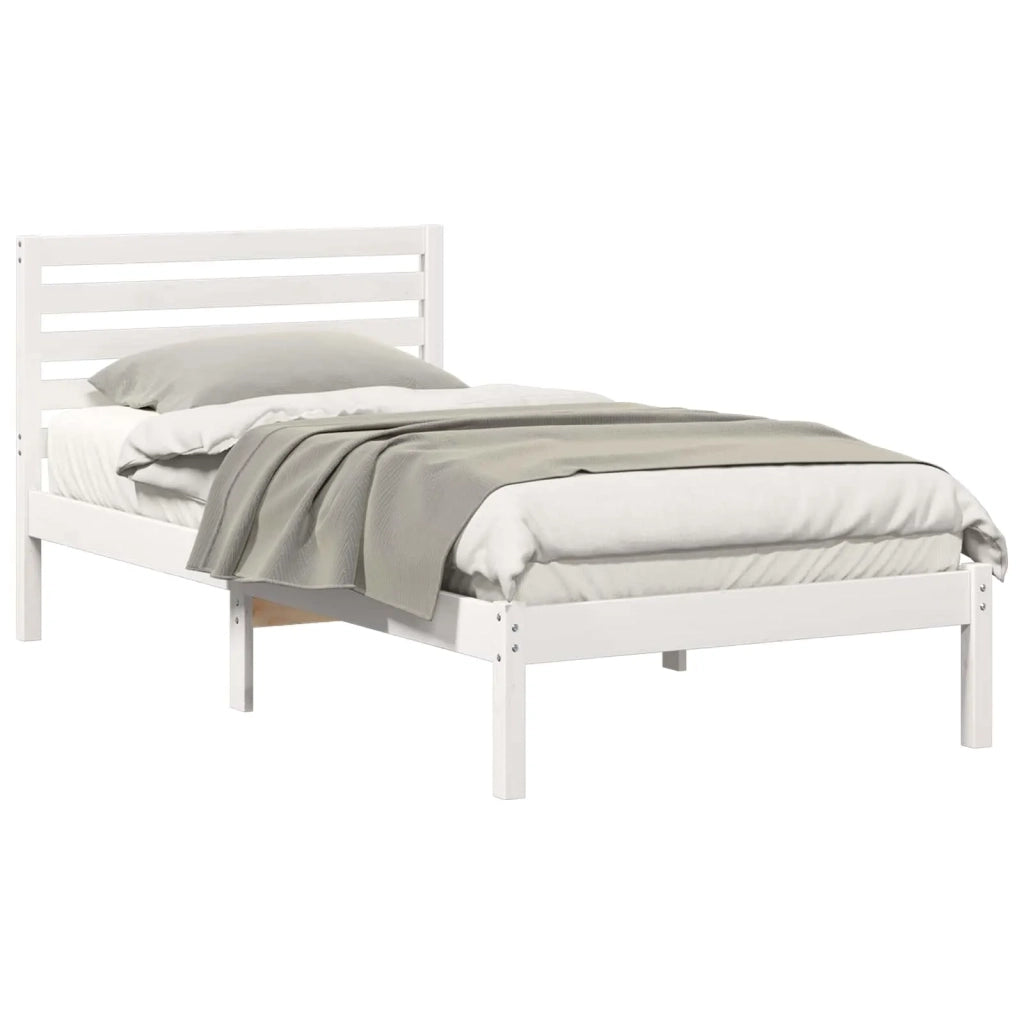 Struttura del letto Bianco 90 x 200 cm Pino massello 872264