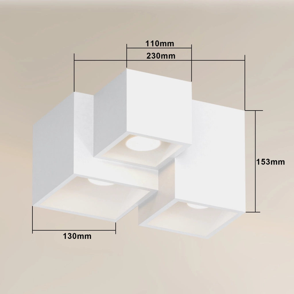 ZMH Lampada da soffitto plafoniera LED moderna gesso bianco faretto GU10 per soggiorno