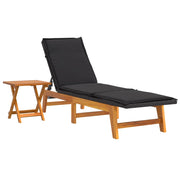Lettino prendisole sedia a sdraio lettino prendisole letto da giardino mobili da esterno per patio con tavolo resina intrecciata e legno massello di acacia 02_0012691