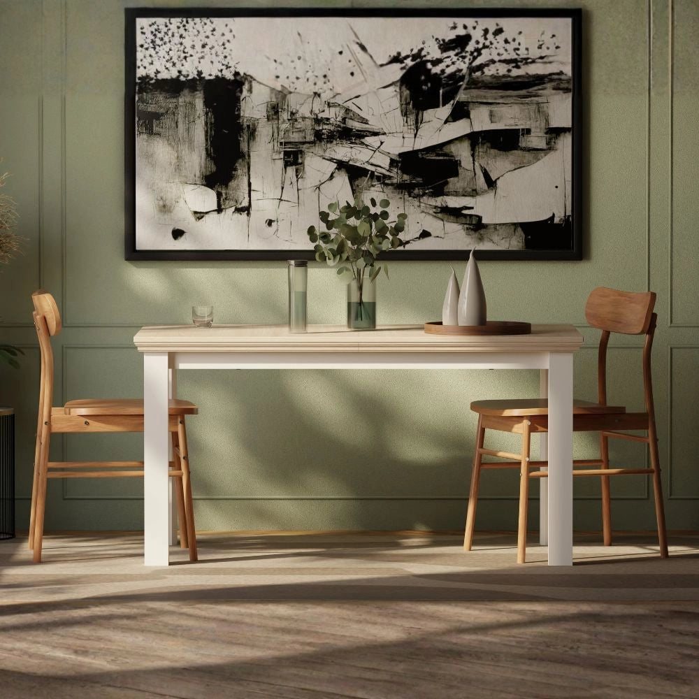Tavolo Allungabile Essenza Rovere e bianco 150/200 cm – Stile Classico Moderno