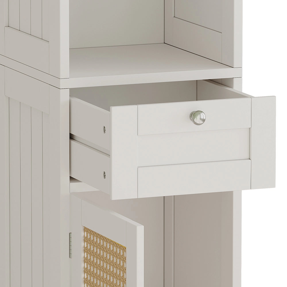 Vicco Armadio per il bagno Bianco 32 x 170 cm con 2 ante e cassetto