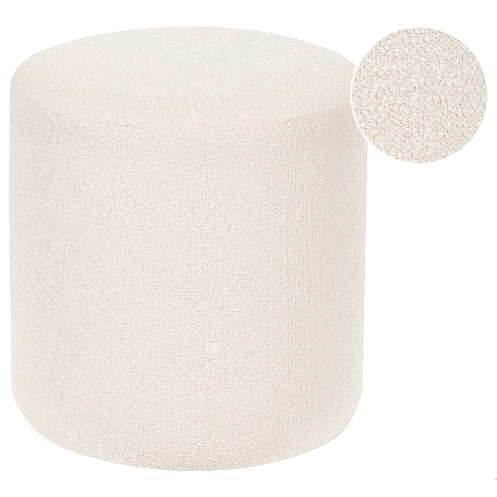 Pouf poggiapiedi in tessuto boucle bianco moderno contemporaneo camera da letto soggiorno