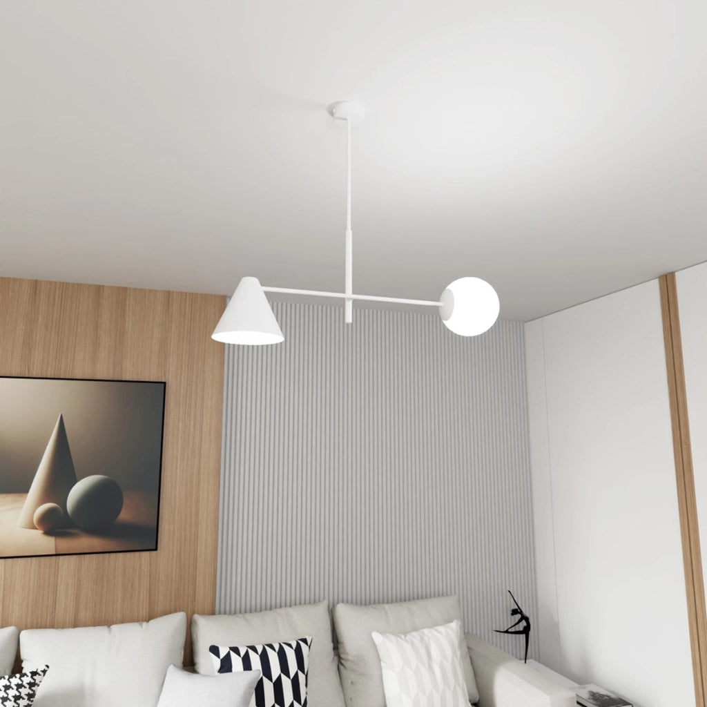 Lampada a sospensione HERMES in acciaio bianco opaco