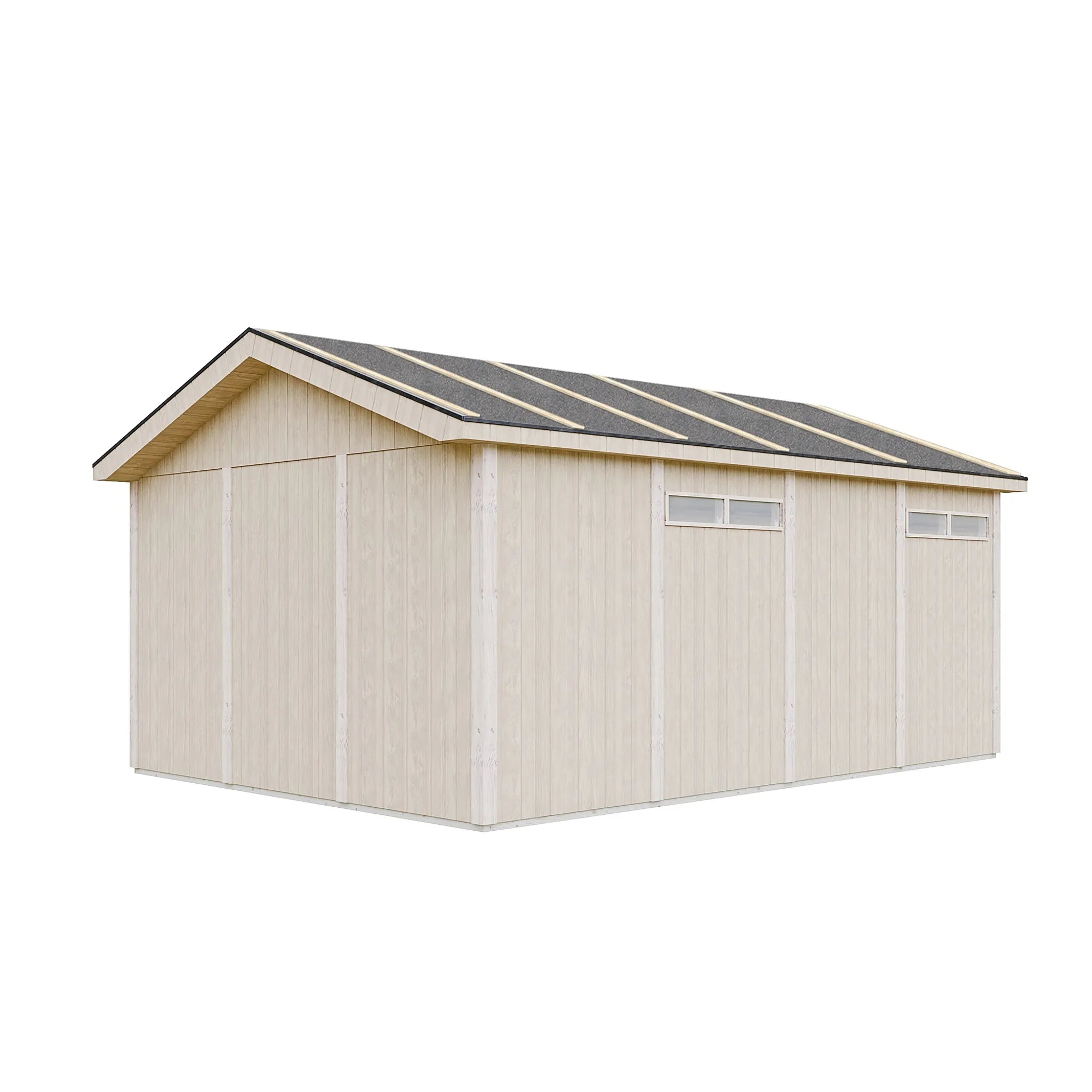 Garage di 17 m²- L378xL530 cm- Garage per auto, moto, biciclette - Costruzione con pannelli LP Smartside - Timbela M991B