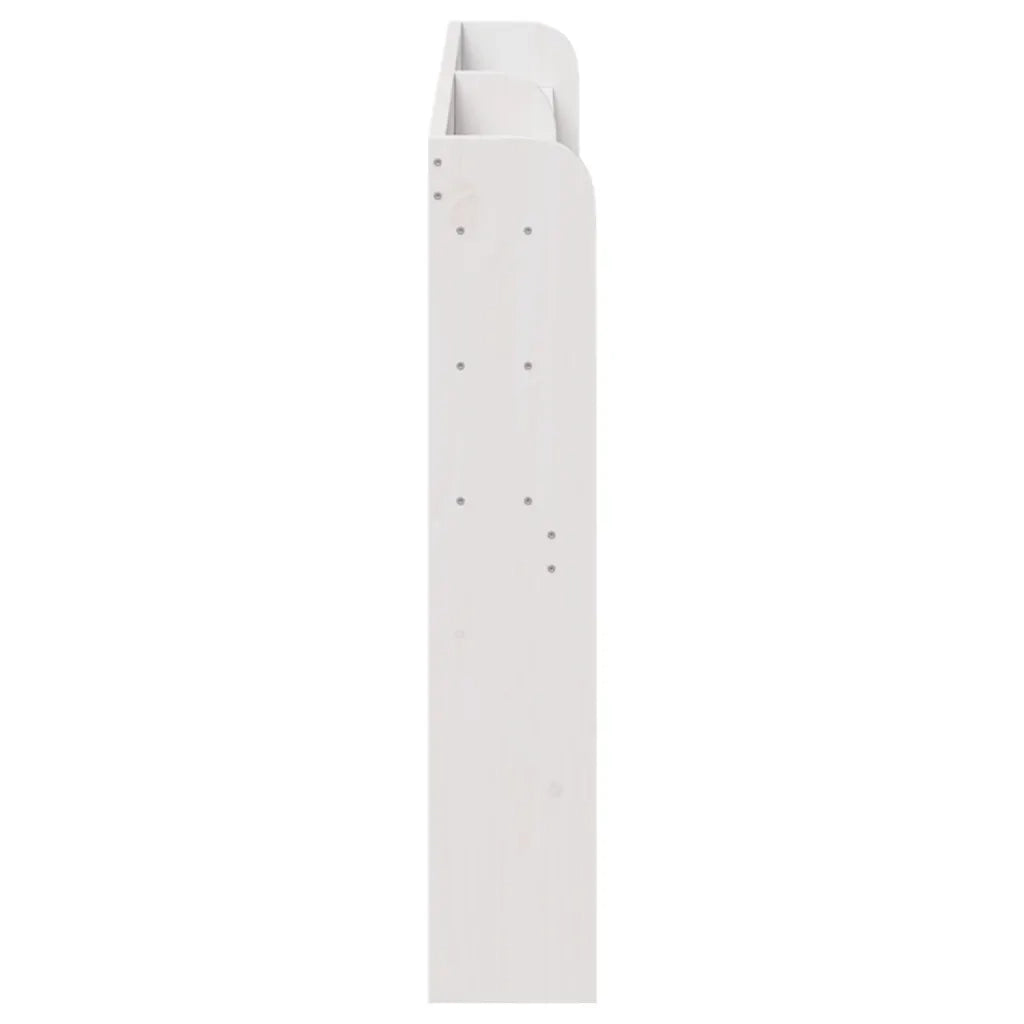 Testiera con Ripiani Bianca 120 cm in Legno Massello di Pino