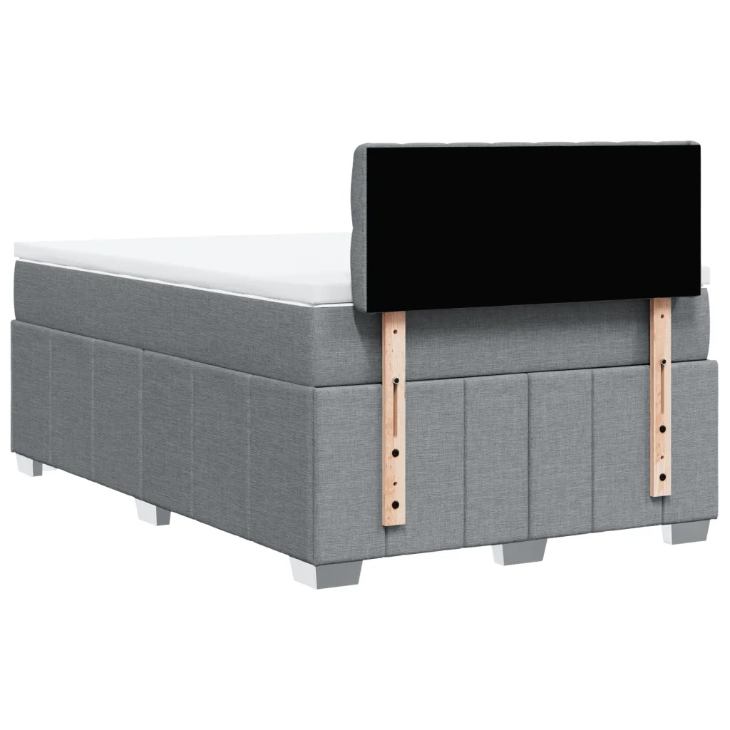 vidaXL Giroletto a Molle con Materasso Grigio Chiaro 120x200cm Tessuto