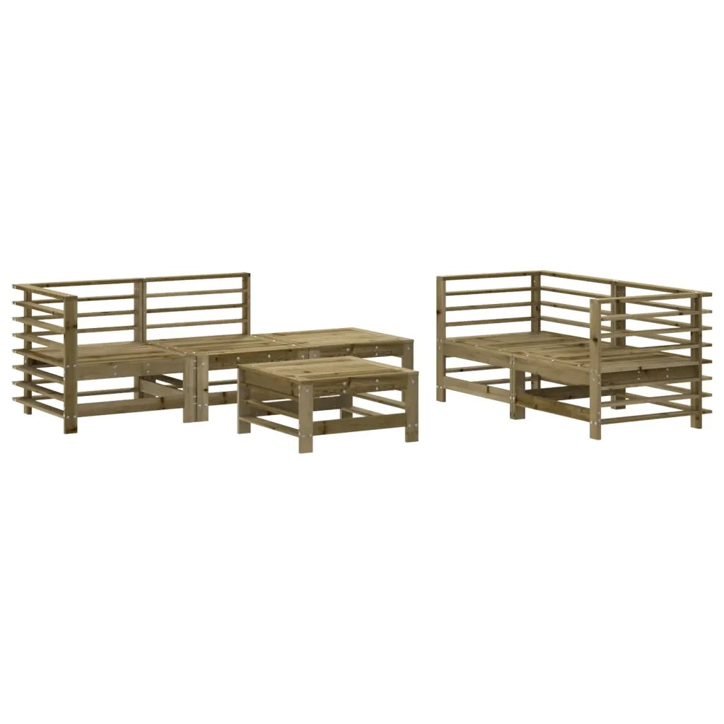 Set Salotto da Giardino 6 pz in Legno Impregnato di Pino