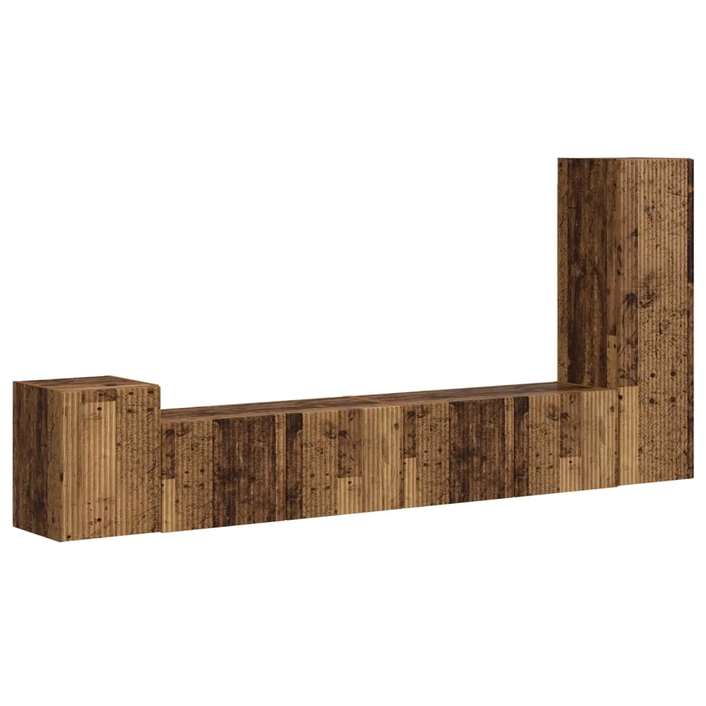 Set mobile TV 3 pz-Credenza per TV Legno vecchio Legno multistrato 277042