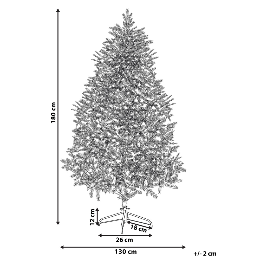 Albero di Natale Artificiale Bianco Innevato Base Metallo PVC 180 cm