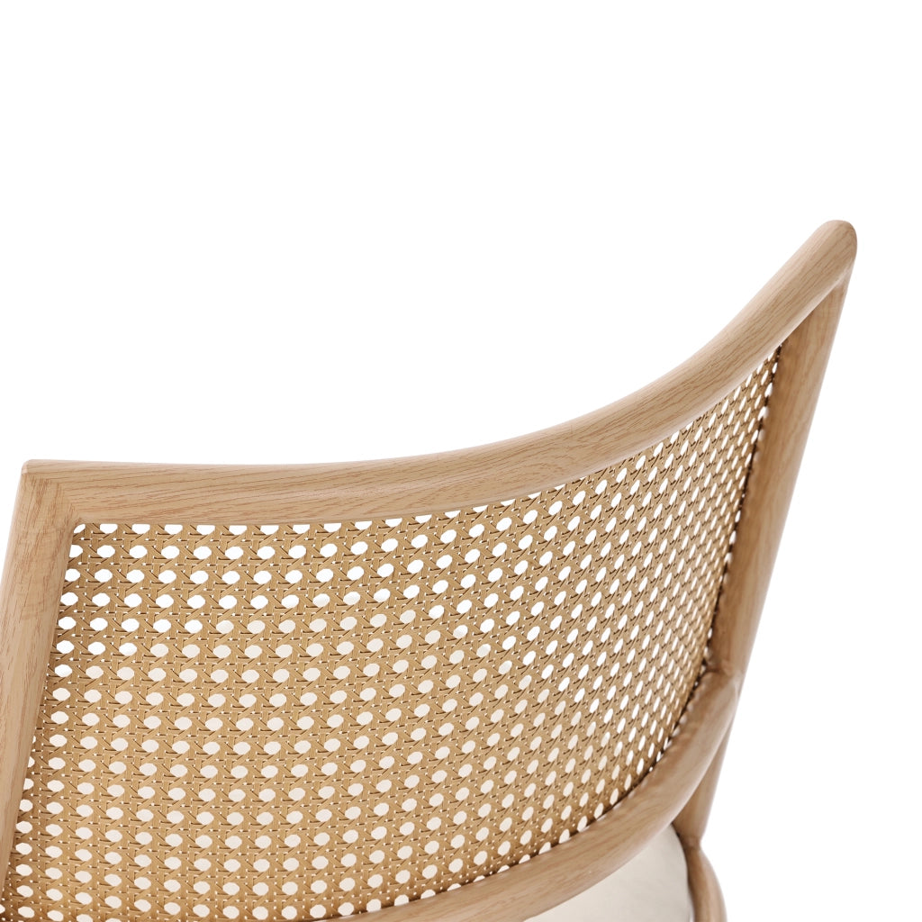 Set di 2 sedie da pranzo beige in rattan con seduta in PU