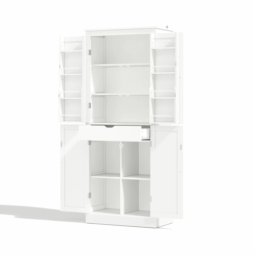 Armadio Cucina Multifunzione con Ante, Ripiani e Cassetto ¨C Xylo ¨C 75x182x40