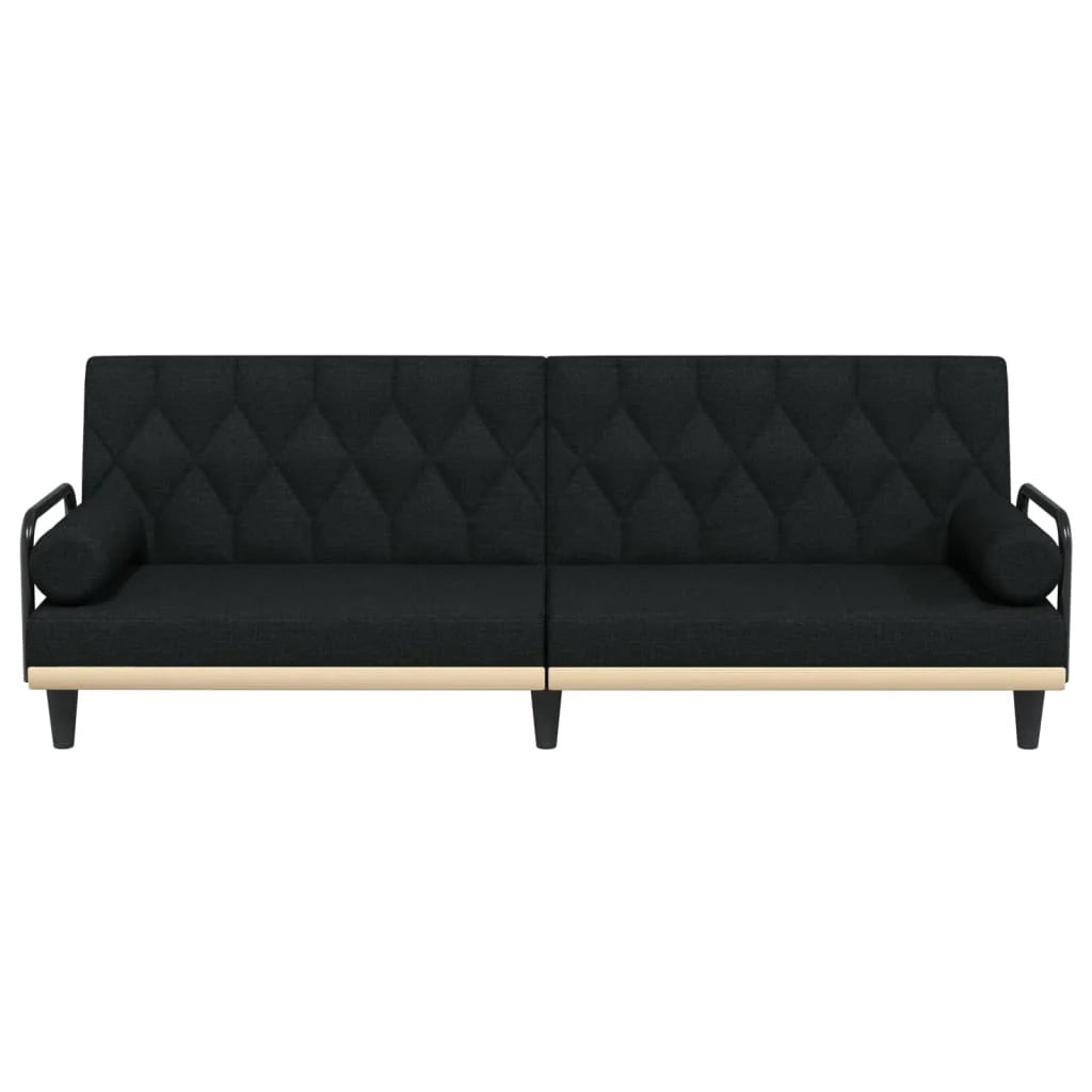 Divano letto con braccioli in tessuto nero 02_0019835