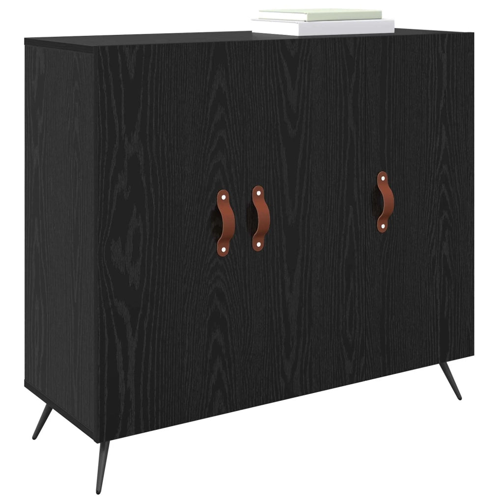 Credenza | Madia | Buffet da pranzo | Armadio da pranzo Rovere Nero 89,5 x 34 x 80 cm Legno multistrato