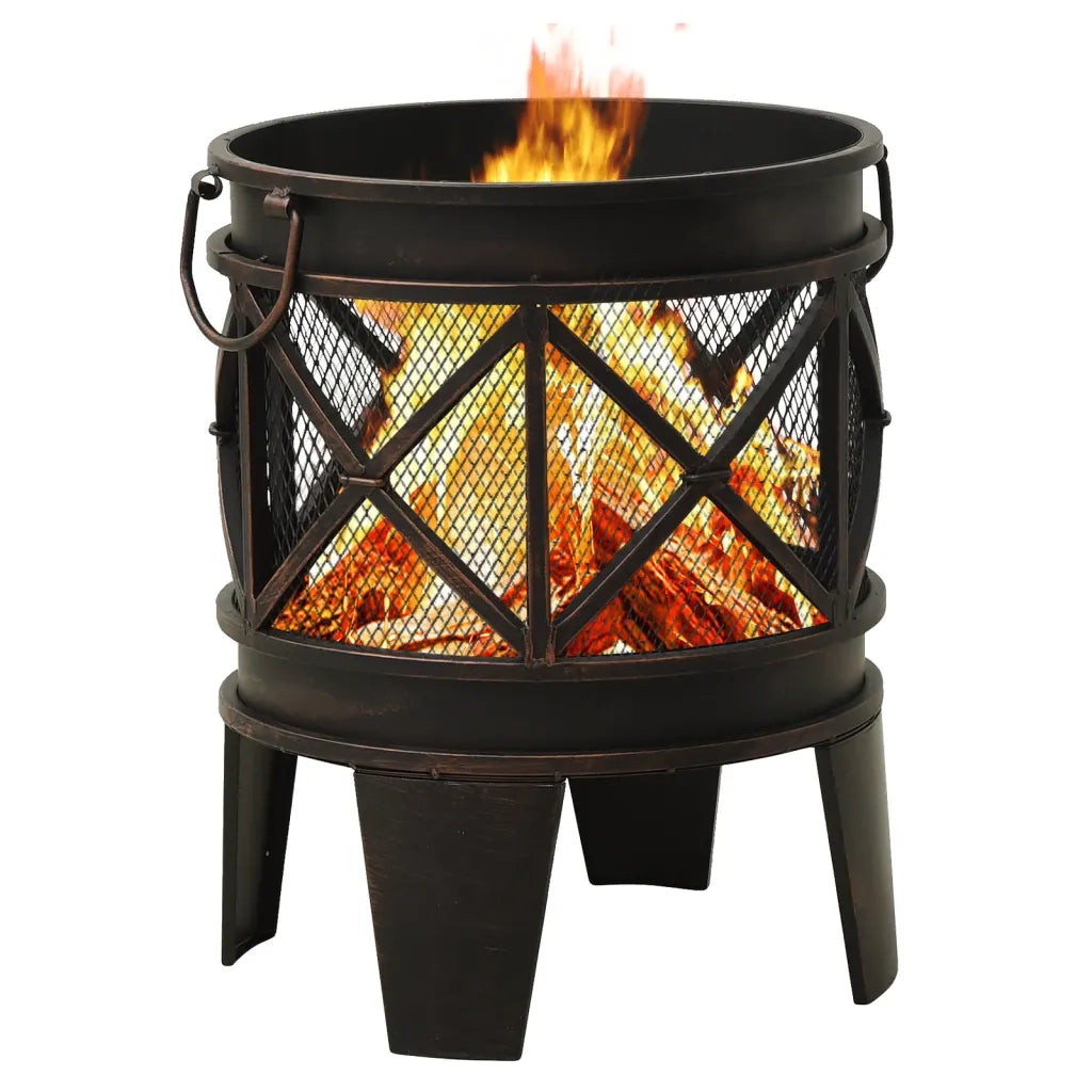 Braciere Rustico con Attizzatoio Î¦42x54 cm in Acciaio cod mxl 66578
