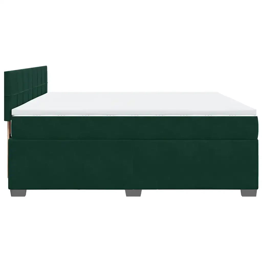 vidaXL Giroletto a Molle con Materasso Verde Scuro 180x200 cm Velluto