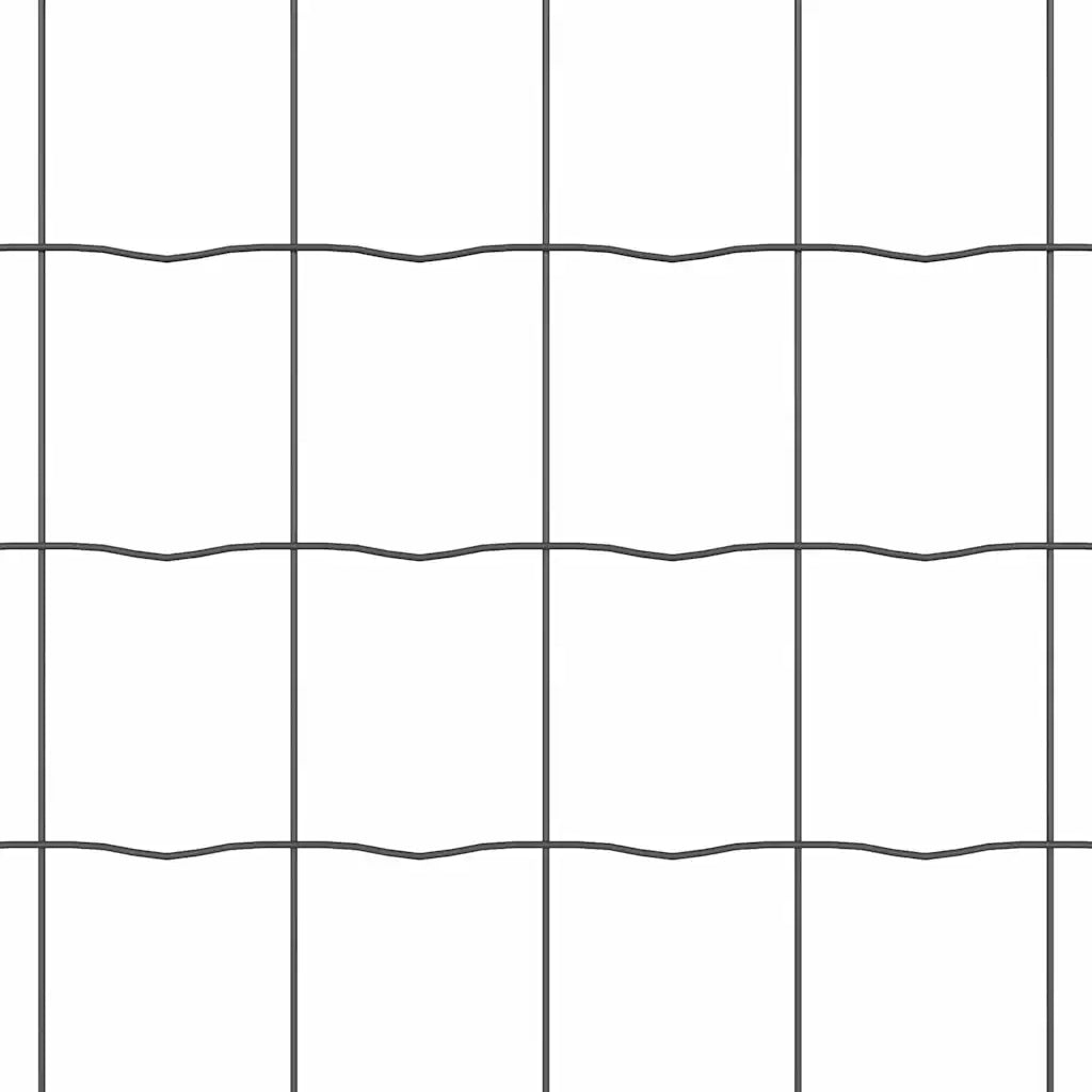 Recinzione con Posto Grigio 0,6 x 25 m Acciaio e PVC 3350445