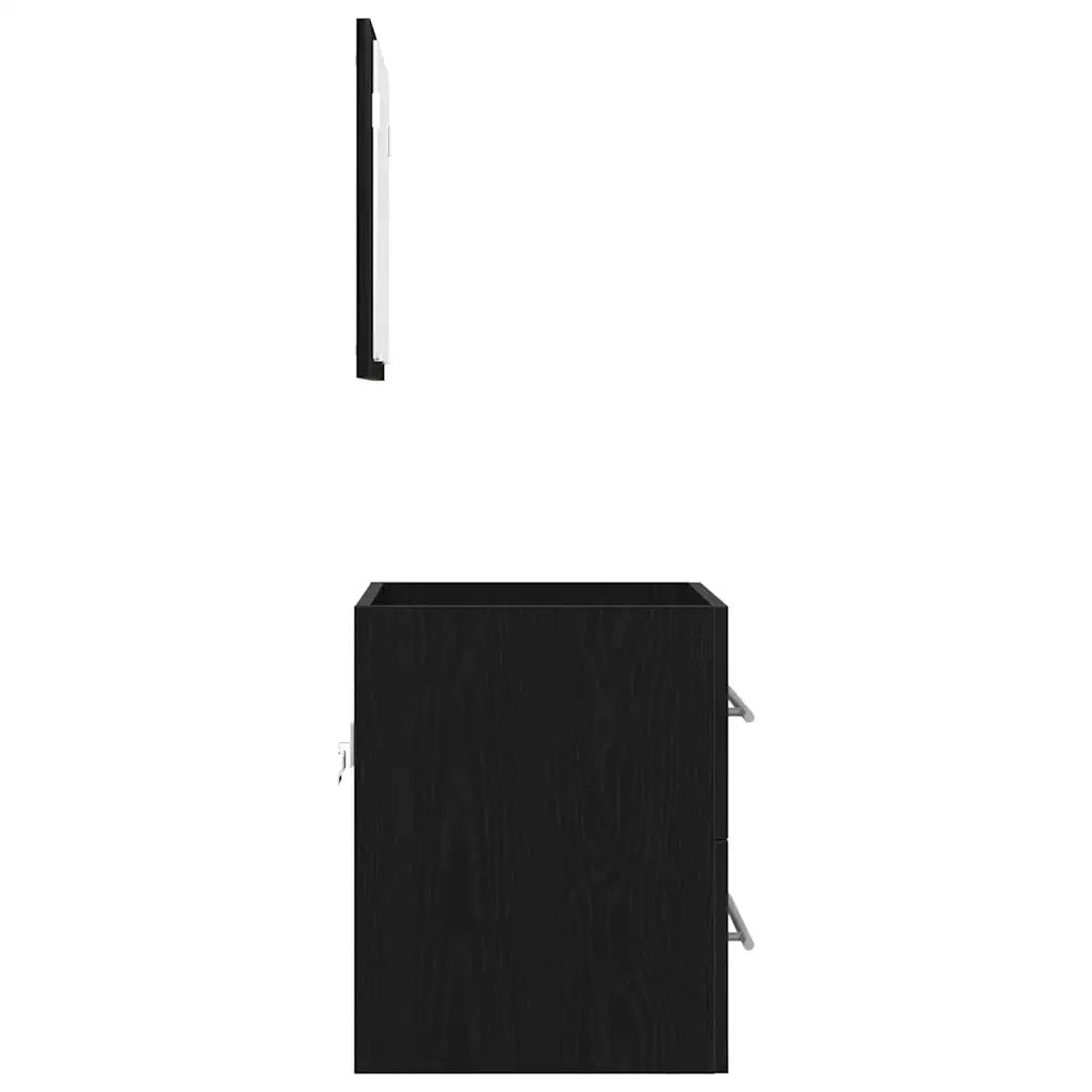 Set di mobili per il bagno con cassetto Nero 41 x 38,5 x 48 cm 875694