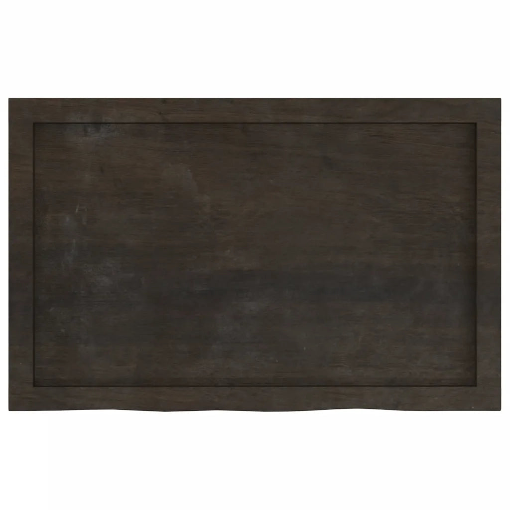 Piano Bagno Marrone Scuro 80x50x(2-6)cm Legno Massello Trattato 3156217