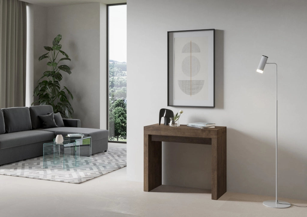 Consolle Allungabile 90-300x42x77 cm in Nobilitato Marrone