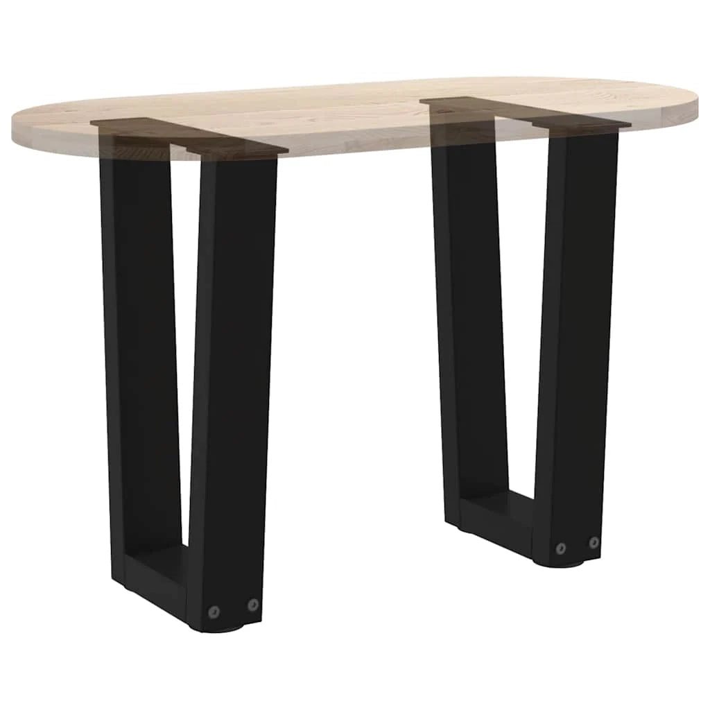 Set di 2 gambe regolabili per tavolino da caffè a forma di V 28 x 42-43,3 cm acciaio nero 02_0056908