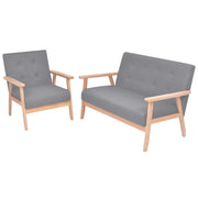 Set Divani 2 pz in Tessuto Grigio Chiaro  cod mxl 20291