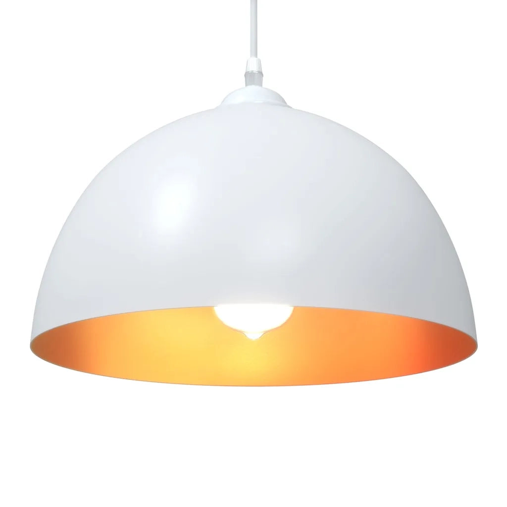 Lampada a Sospensione 2 pz Regolabile E27 Bianco Ã˜ 30cm Metallo