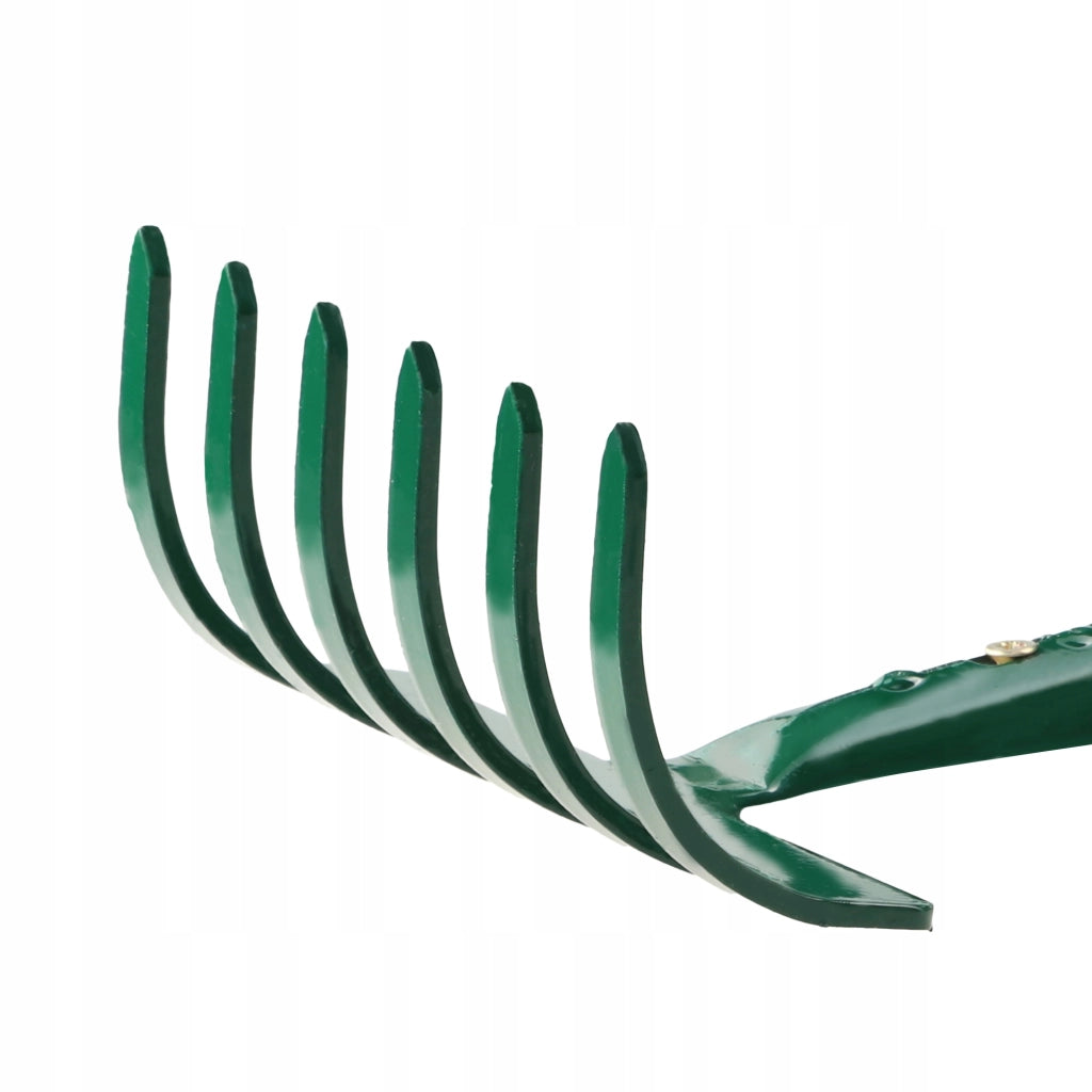 Rastrello da giardino in metallo KADAX, piccolo, 35 cm, 6 denti, manico in legno massello
