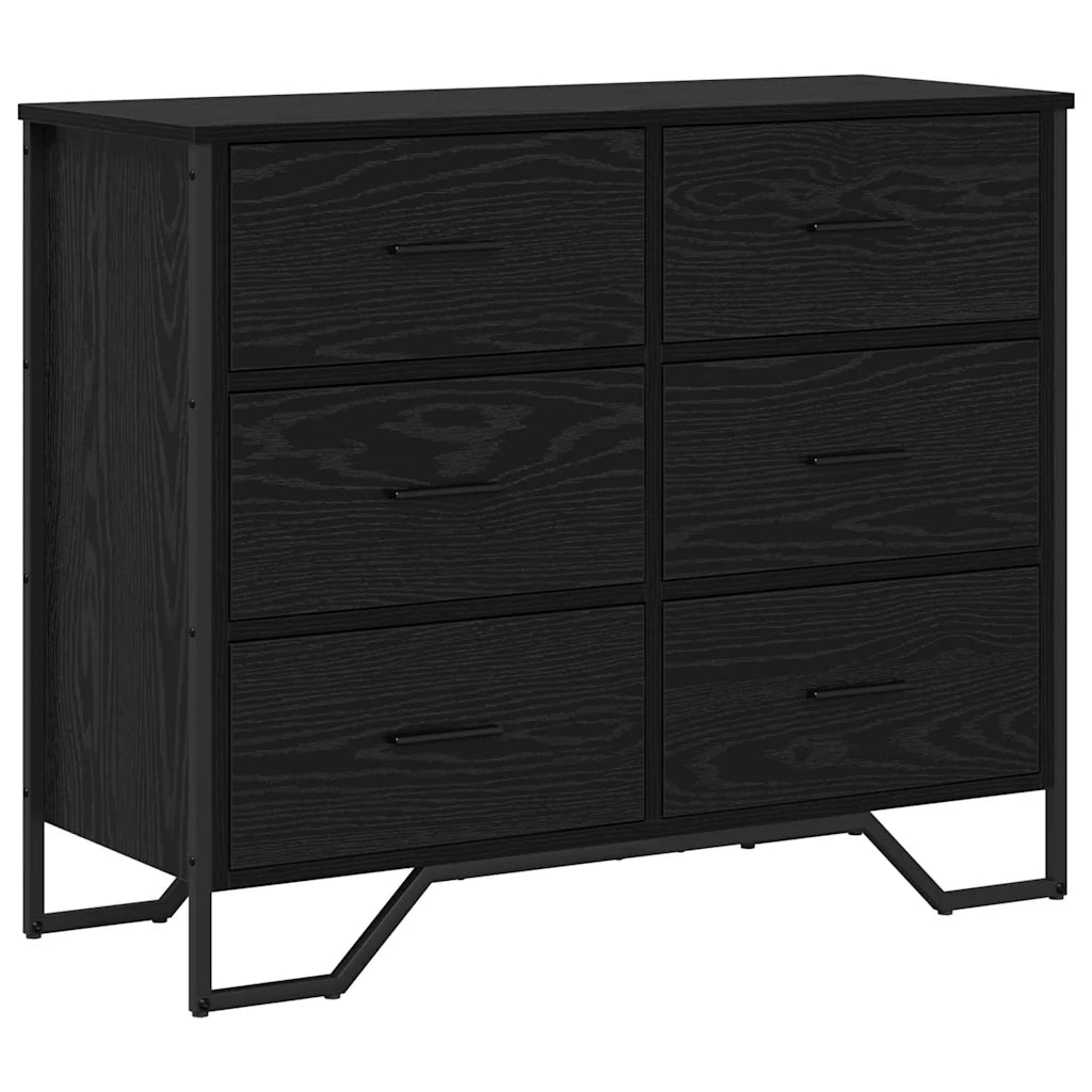 Cassettiera con cassetto 2 pcs Rovere Nero 91 x 35,5 x 74,5 cm 3365605