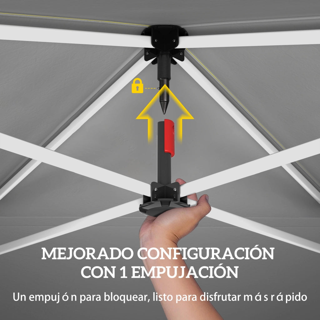 Tenda da giardino pieghevole 3x3 m ¨C zephmum ¨C bianco con pareti laterali UPF50+