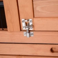 Recinto su piedi gabbia coniglio doppio livello vassoi deiezioni scorrevoli 4 porte chiavistellate dim. 137L x 50l x 93H cm legno massiccio pineto tetto bituminoso verde