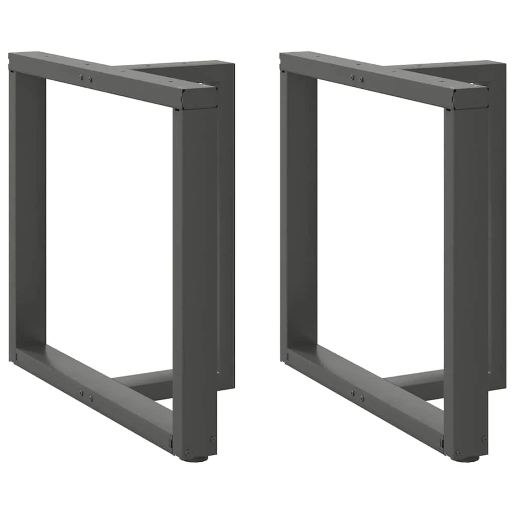 Set di 2 gambe per tavolo da pranzo a forma di T 80 x 35 x 72 cm con piedini regolabili design moderno acciaio antracite 02_0057328