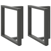 Set di 2 gambe per tavolo da pranzo a forma di T 80 x 35 x 72 cm con piedini regolabili design moderno acciaio antracite 02_0057328