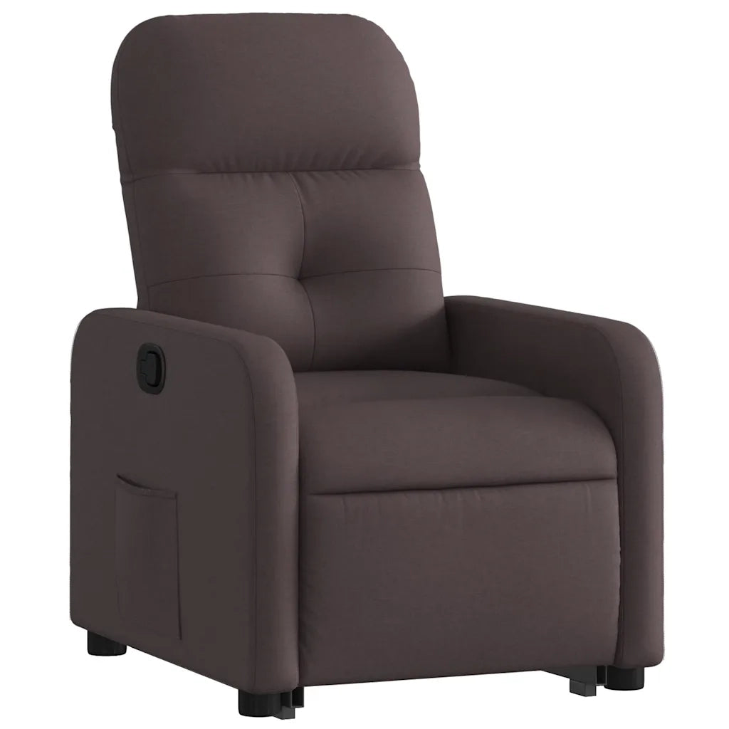 Poltrona Alzapersona Reclinabile Marrone Scuro in Tessuto 3206800