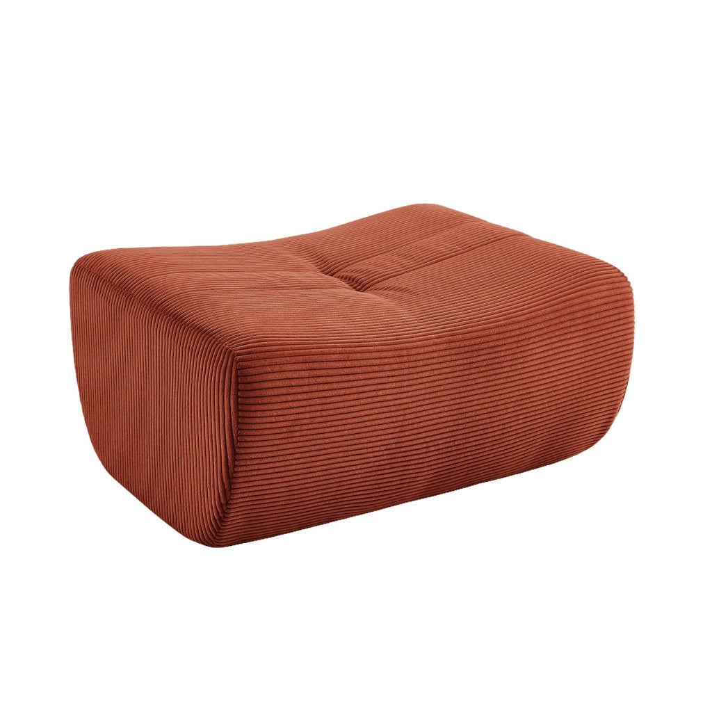 Poggiapiedi per poltrona sokol in velluto a coste, terracotta