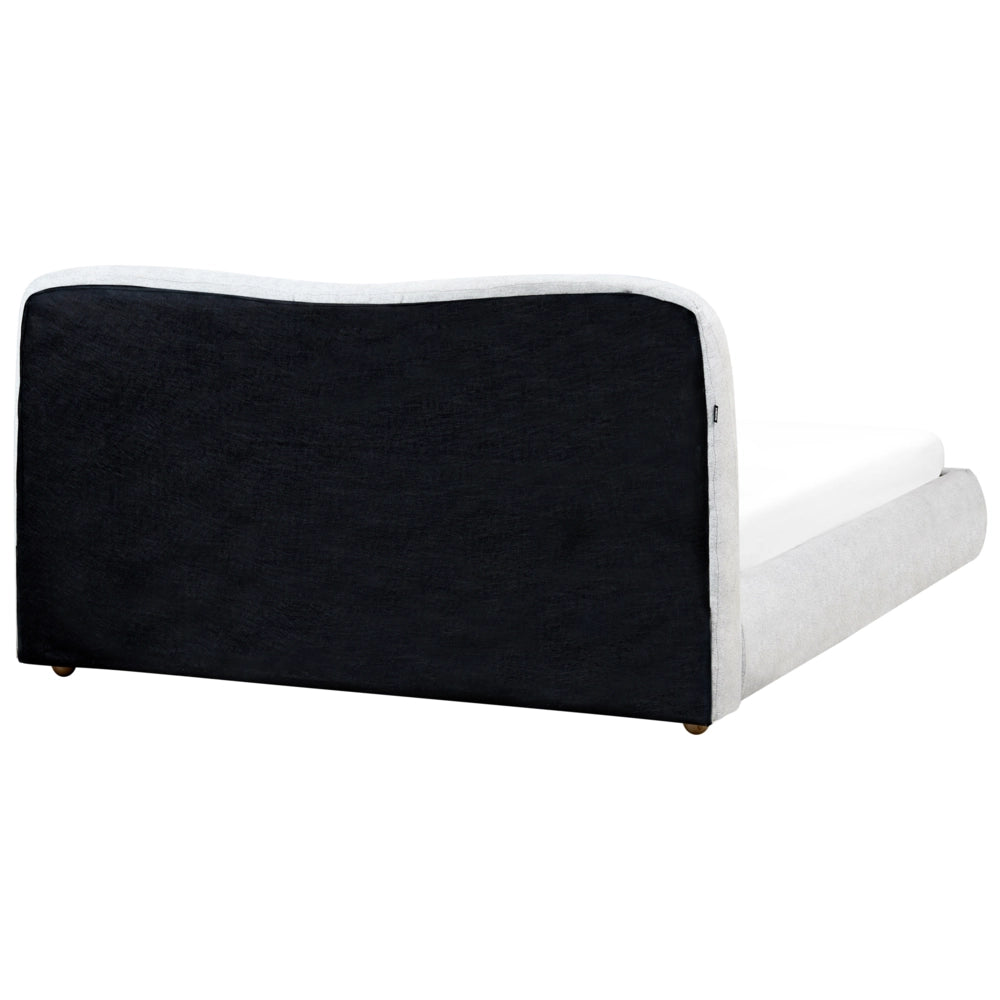 Letto contenitore Tessuto grigio chiaro poliestere 160 x 200 cm Design moderno e minimalista Ottomana