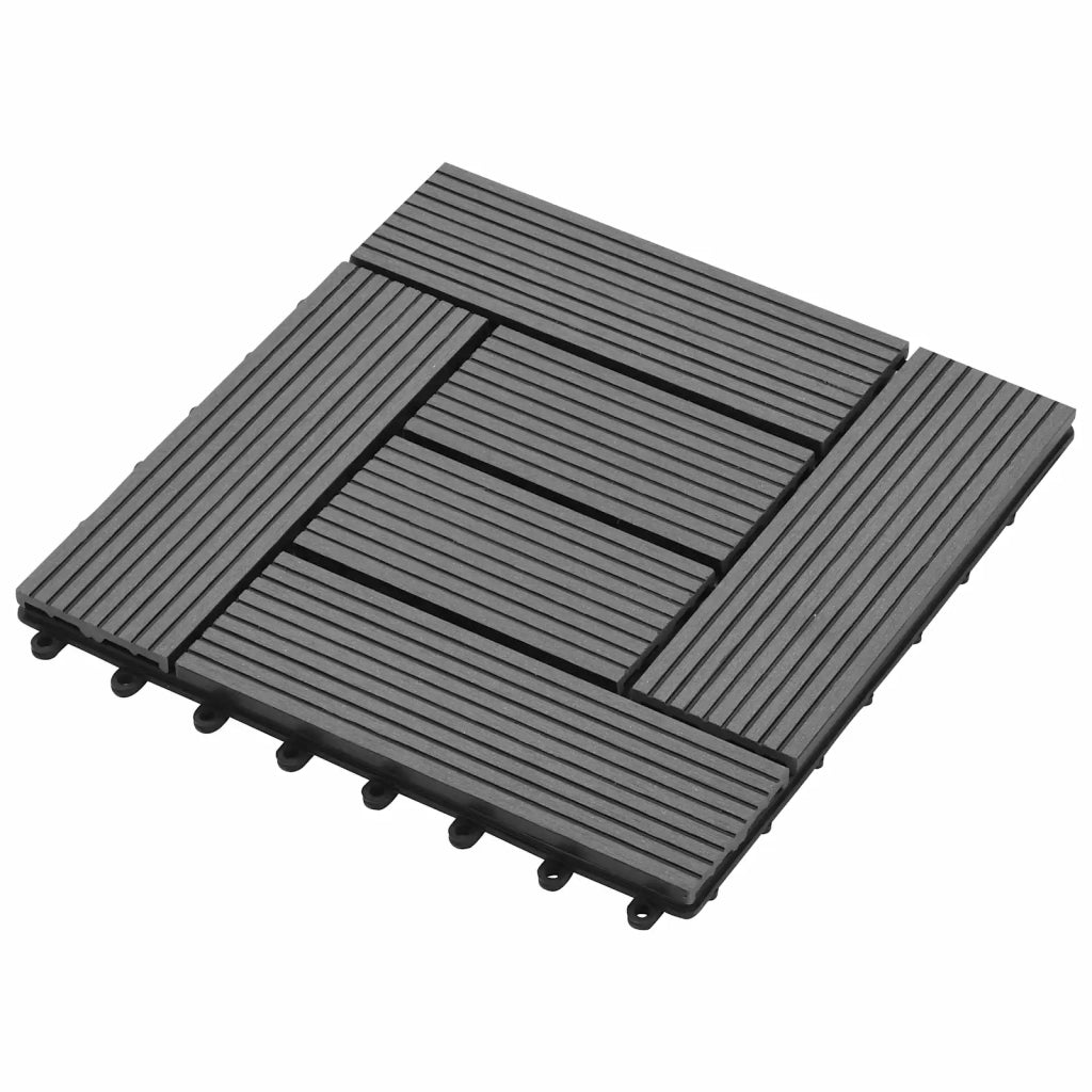 Piastrella per Decking 11 pz Grigio 30 x 30 cm WPC CFW2798109