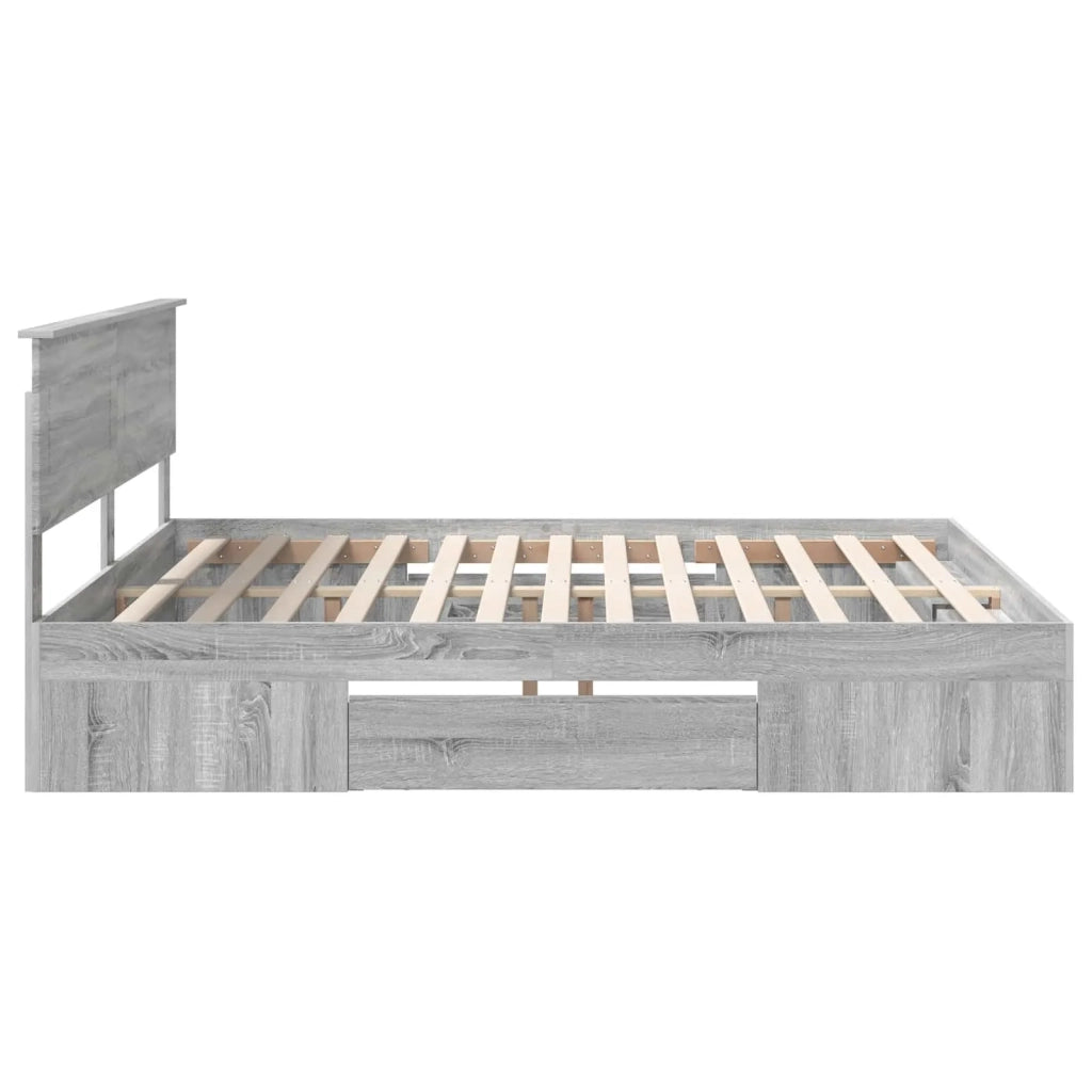 Struttura del letto con testiera-Giroletto con Testiera Grigio Sonoma 180 x 200 cm 514057
