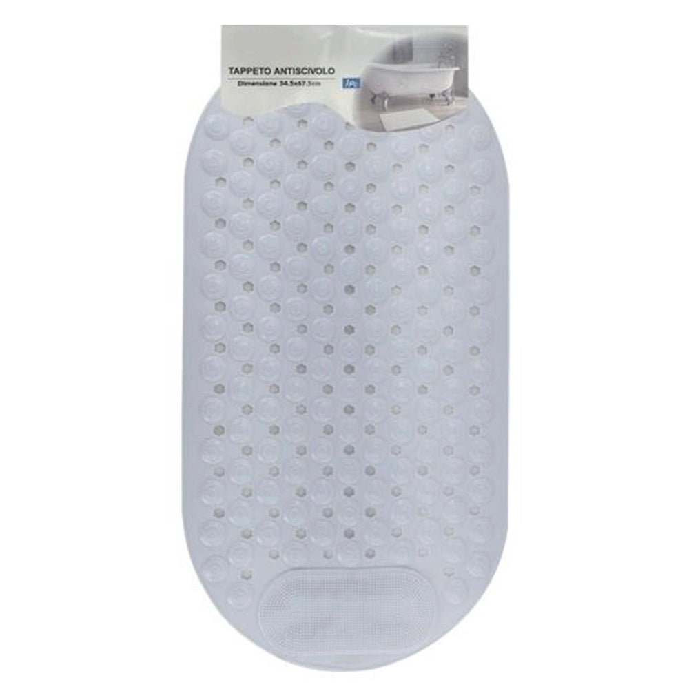 Trade Shop - Tappeto Tappetino Antiscivolo Per Vasca Da Bagno Doccia 34.5 X 67.5 Cm Bianco 10789 -