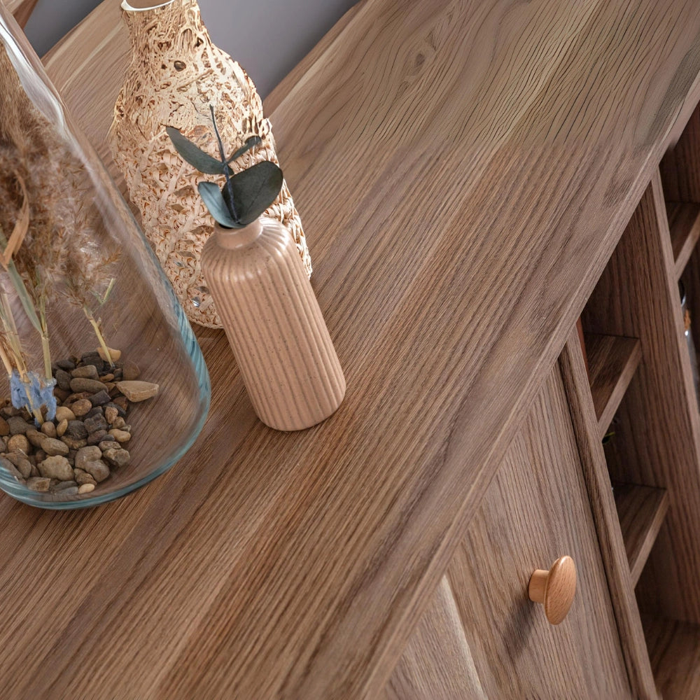 Madia 2 ante e 3 cassetti con vani a giorno rovere miele Dolce 206x45x85H