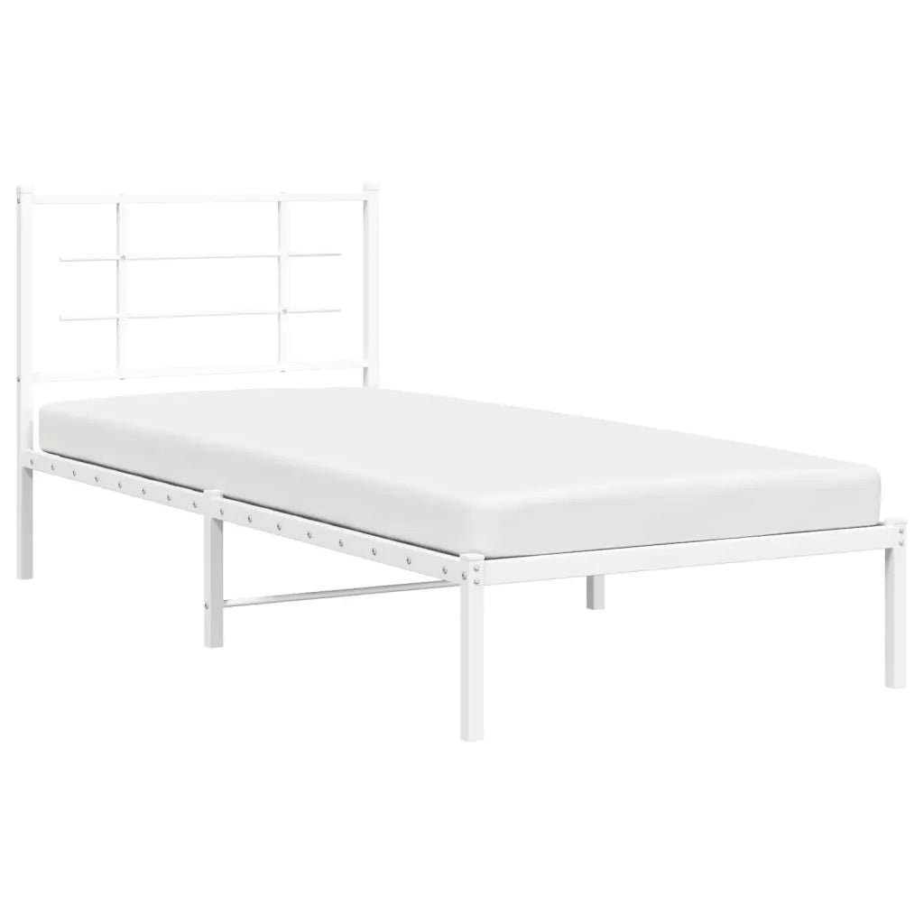 Giroletto con Testiera Metallo Bianco 90x190 cm 355602
