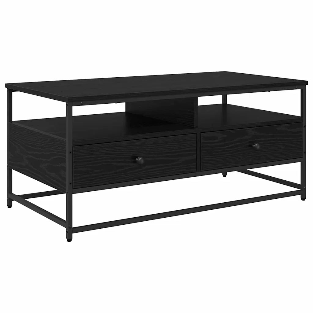 Tavolino da salotto con cassetto Rovere Nero 100 x 51 x 45 cm 882766