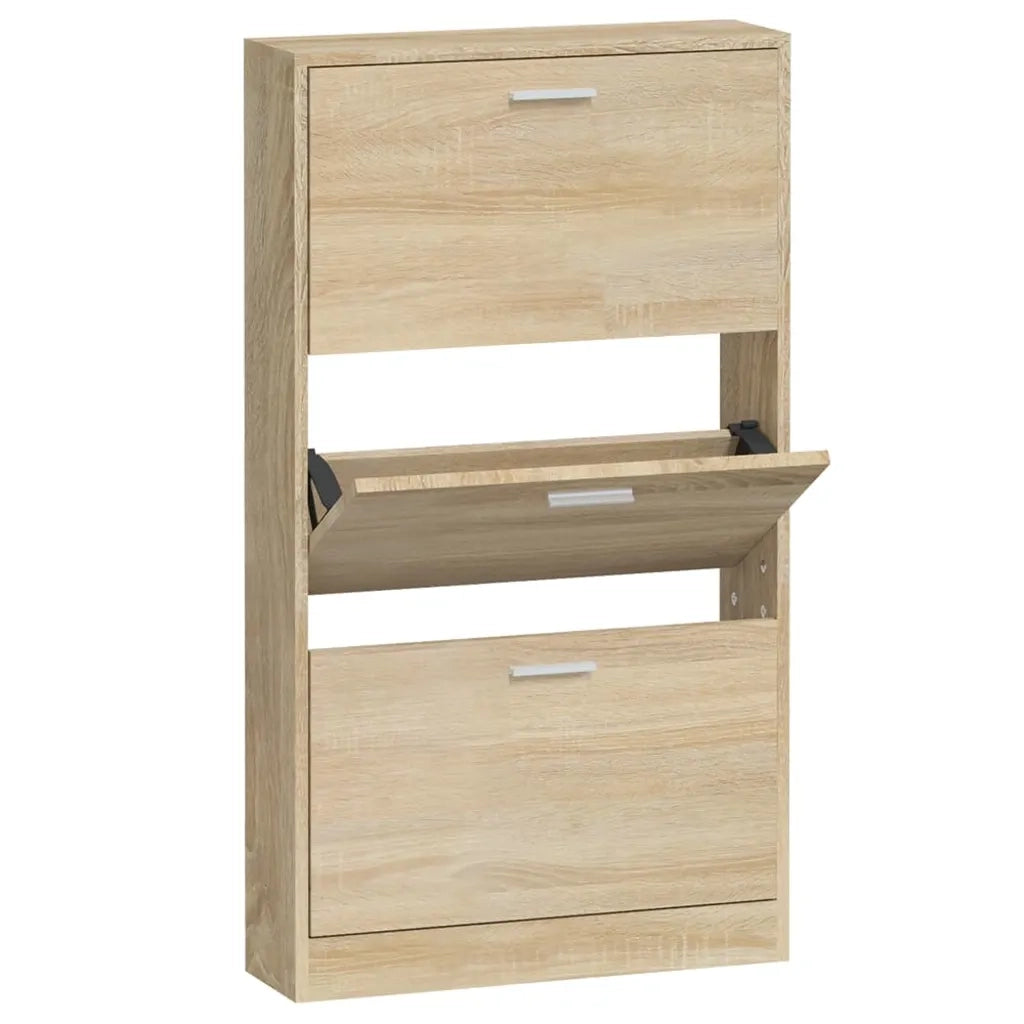 Scarpiera-Scaffale per scarpe Rovere 59x17x108 cm in Legno Multistrato
