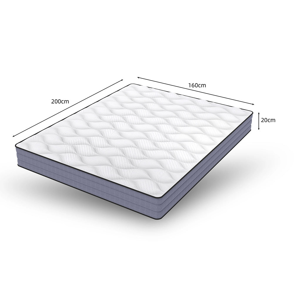 Materasso a Molle 160x200cm H3 20cm - Xylo - Ergonomico 7 Zone, Certificato Oeko-Tex