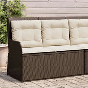 Panca Reclinabile da Giardino con Cuscini-Sgabello-Sedia da esterno Marrone in Polyrattan 485109