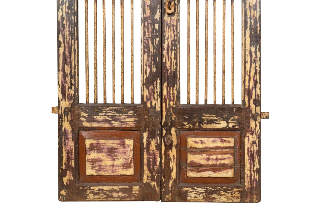 Biscottini Porta portone in legno massello e ferro da interno o da esterno vecchia e antica medievale