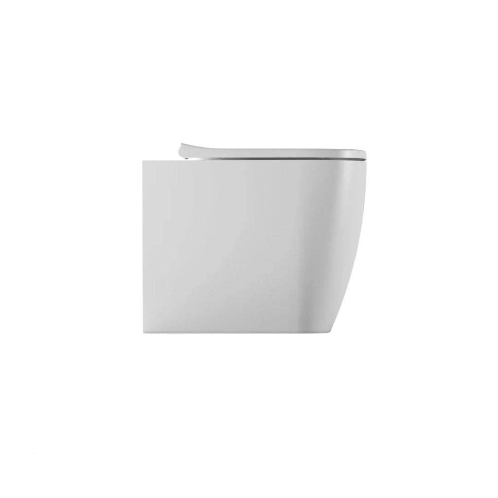 Coppia Di Sanitari Alice Ceramica Da Terra Filo Muro Senza Brida Bianco Lucido "Wunder"