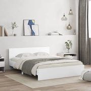 Giroletto con Testiera e LED-Struttura Letto con testiera Bianco 160x200 cm 632591