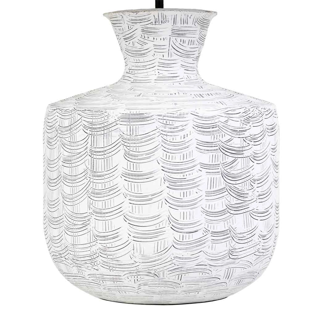 Lampada da tavolo in metallo bianco 35x35x69h
